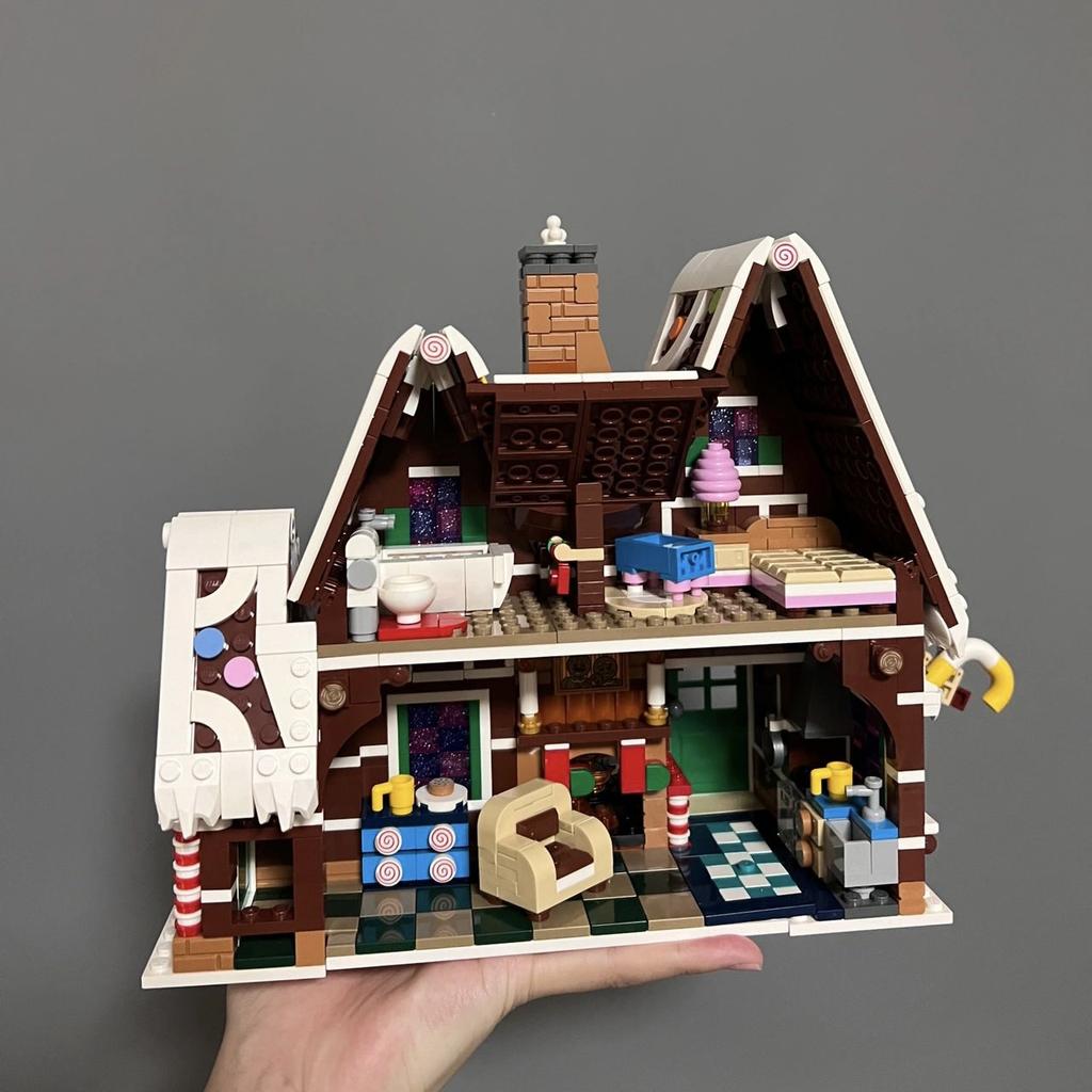 Der Weihnachtsmann kommt Lebkuchenhaus Bausteine Gebäude Modell Kinder Puzzle Spielzeug Geschenk