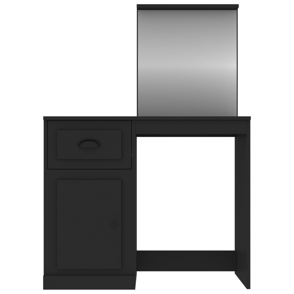 Vidaxl Toaletka Z Lustrem, Czarna, 90X50X132,5 Cm