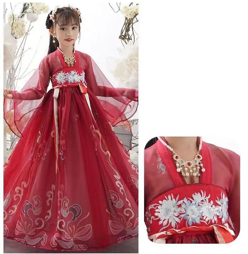 Retro Chinese Hanfu Dress Imitation Chinese Tang Dynasty Girls Dress