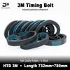 In Stock HTD 3M Rubber Timing Belt 732 735 738 741 747 750 753 756 759 762 765 768 774 780mm Closed Loop Belt for 3D Printer CNC