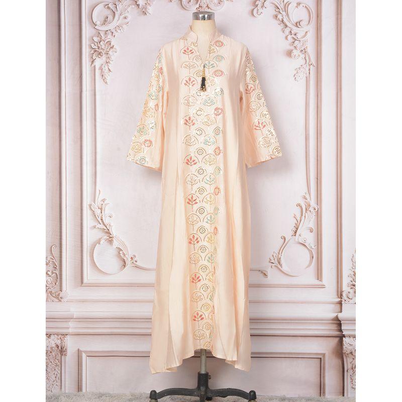 Magic Queen Indonesia Dubai Fan-Shaped Sequin Embroidered Ninth Sleeve Women's Robe V Neck Tassel Dress Dress