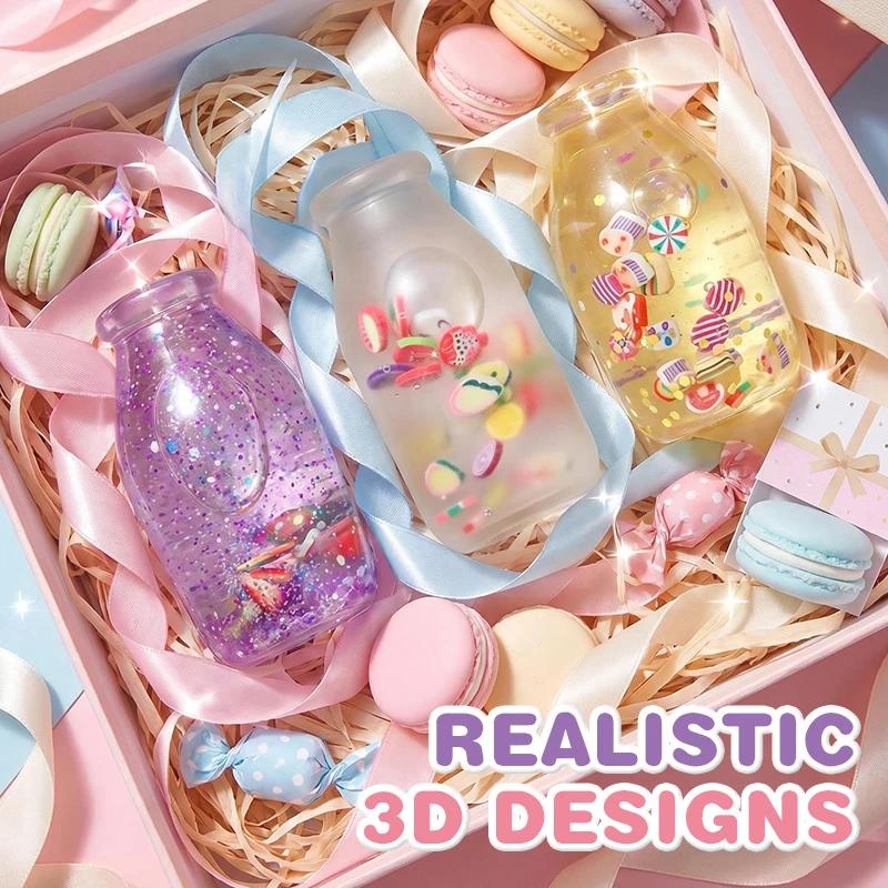 Sparkling Bottle Squish Ball Water Bottle Fidget Toy Sensory Novelty Toys For Adults Anti Stress Relief Birthday Party Gifts