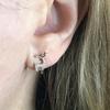 Gold Plated CZ Deer Stud Earrings, Cute Sparkly Reindeer Animal Studs for Women