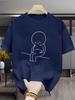 Sad About Gaining Weight Again Graphic Tshirt Unisex Unisex Simple Sad Cartoon Character Short Sleeve Daily Casual Streetwear Tops