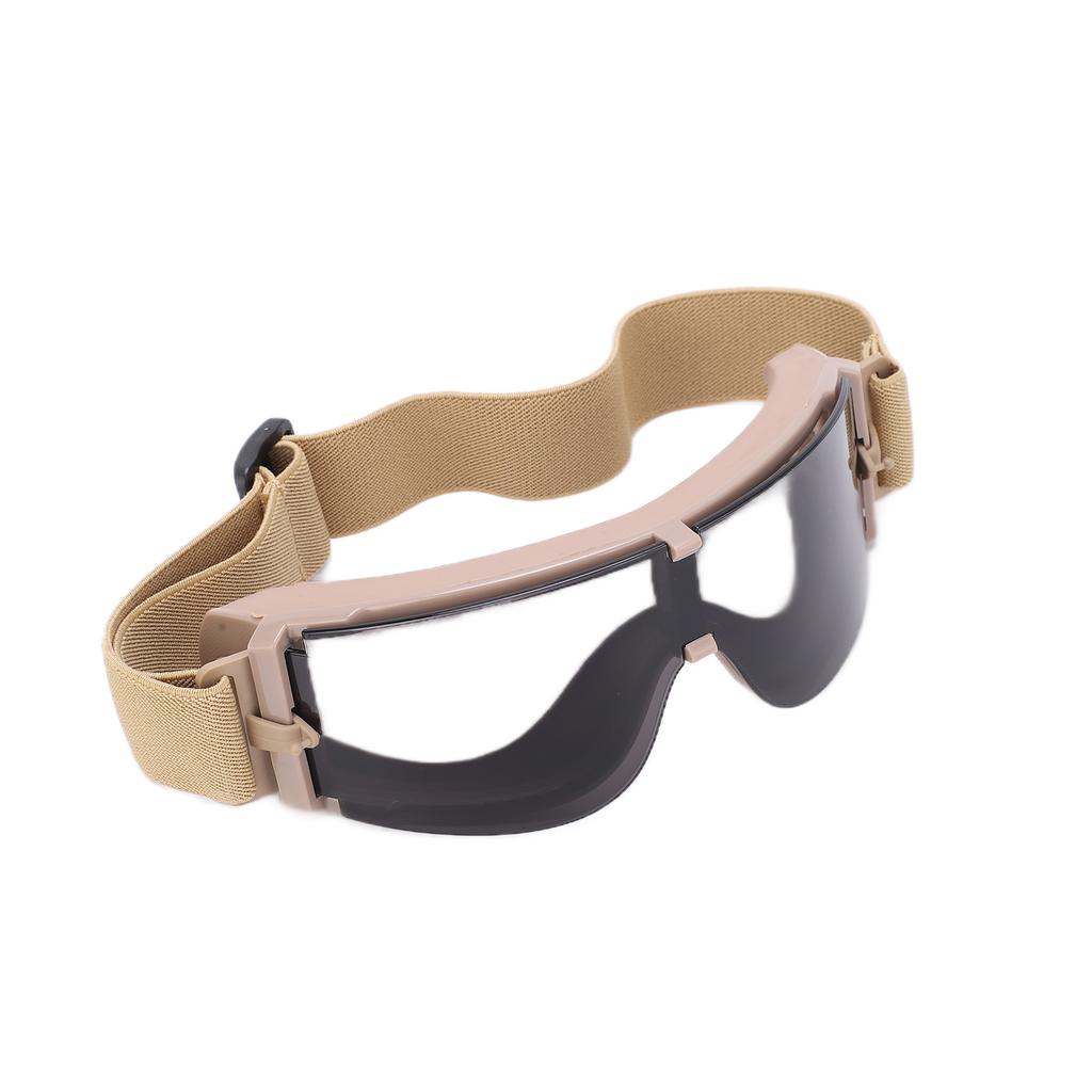 Gogle wojskowe odporne na uderzenia i oddychające Zewnętrzne okulary ochronne dla mężczyzn i kobiet Khaki rama Szare soczewki