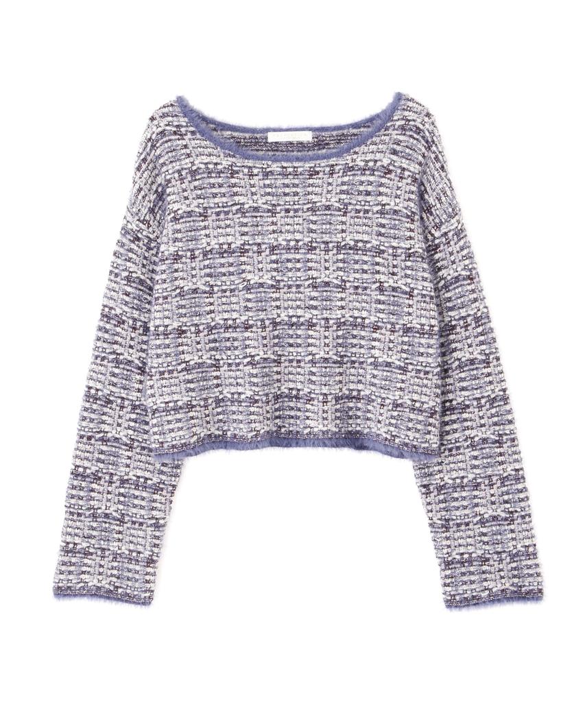 Proportion Body Dressing Tweed Knit Blue Women's Sweater,