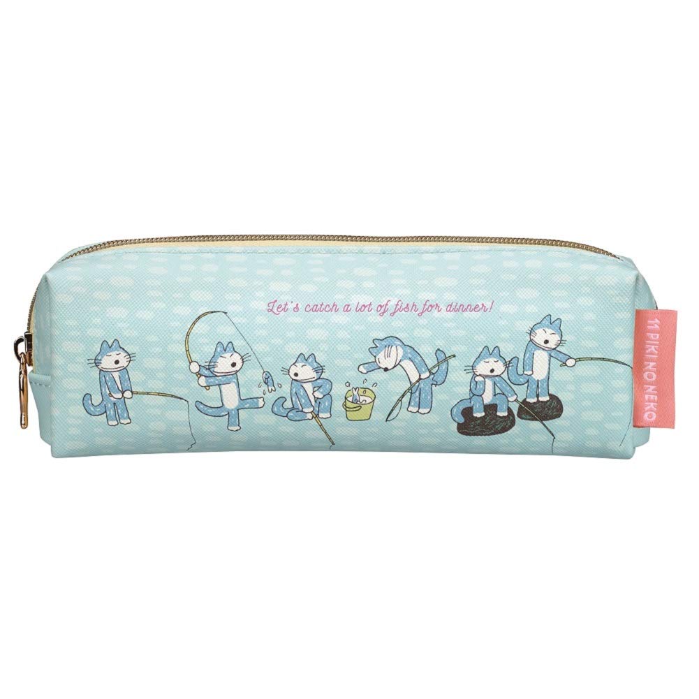 Gakken Staful 11 Cats Pencil Case Pen Pouch Fishing H15059