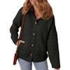 Fall Winter New Women's Loose Solid Color Quilted Crew Neck Cotton Padded Jacket European American Style Casual Outerwear Wholesale
