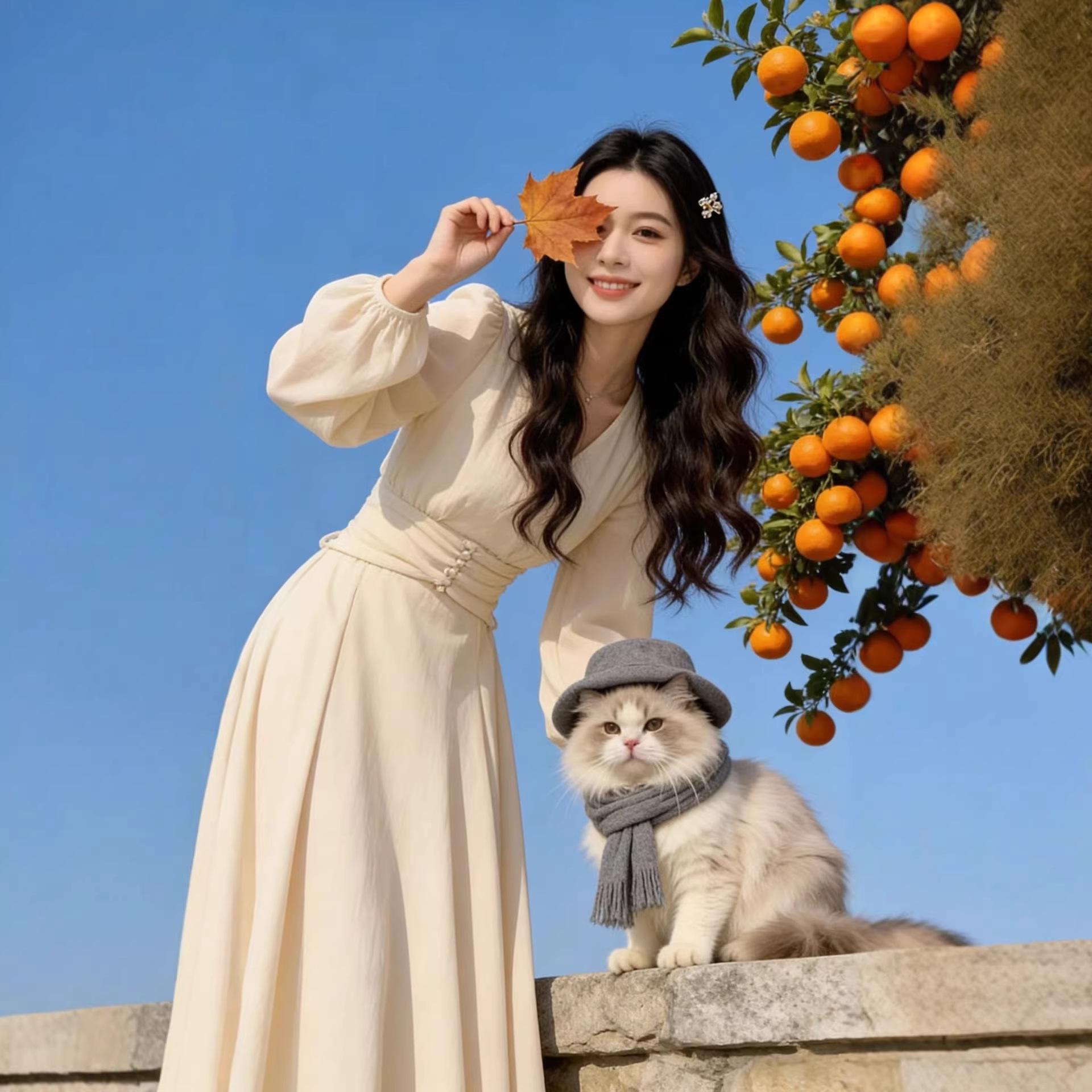 

Стройнящее макси-платье из шифона с длинным рукавом, французским V-образным вырезом, поясом на талии и широким подолом для осени/зимы. XXL слоновая кость/белый