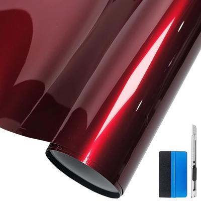 LZLRUN Premium Gloss Liquid Metal Red Vinyl Wrap Sticker for