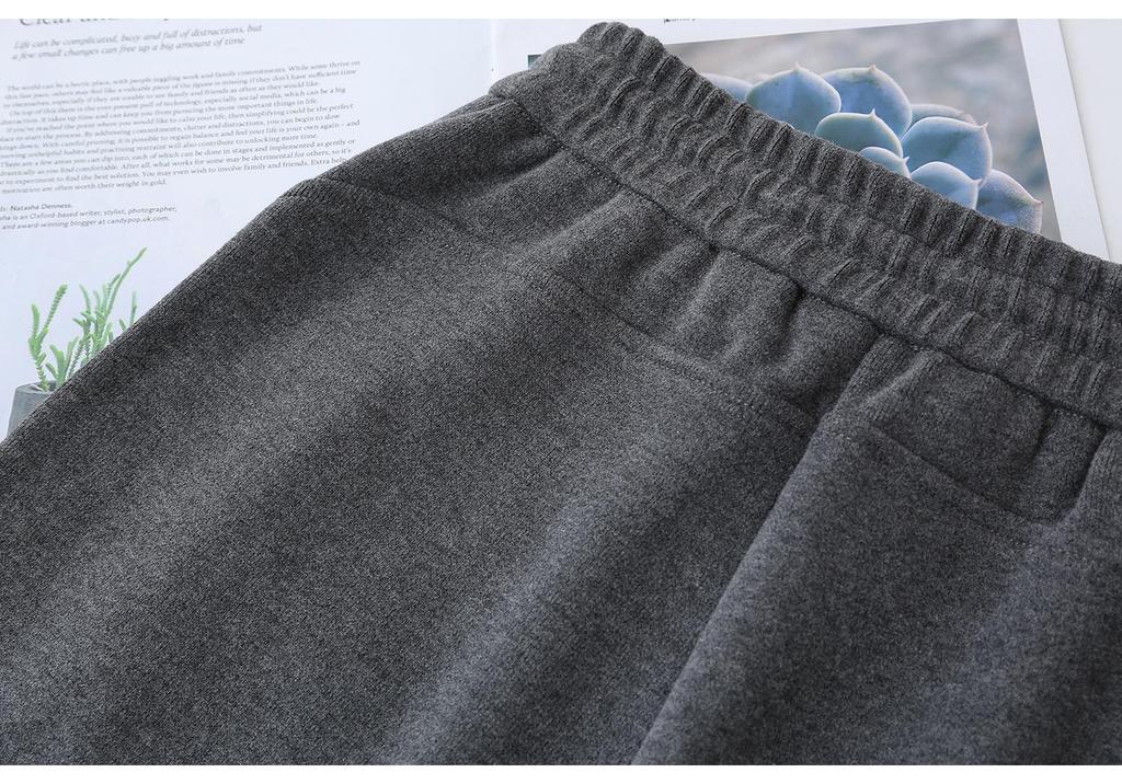 2026 Spring Plus Size High Waist Elastic Knit Pants for Women - Straight Leg, Versatile & Casual