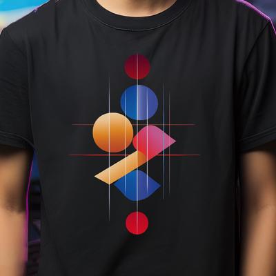 Geometric Abstract T-shirt, Minimalist Modern Art Tee, Streetwear Graphic Shirt, Bold Colorful Unisex Top, Contemporary Artist Tee,
