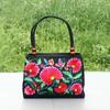 Ethnic style double-sided embroidered double-layer canvas bag middle-aged and elderly women's square bag