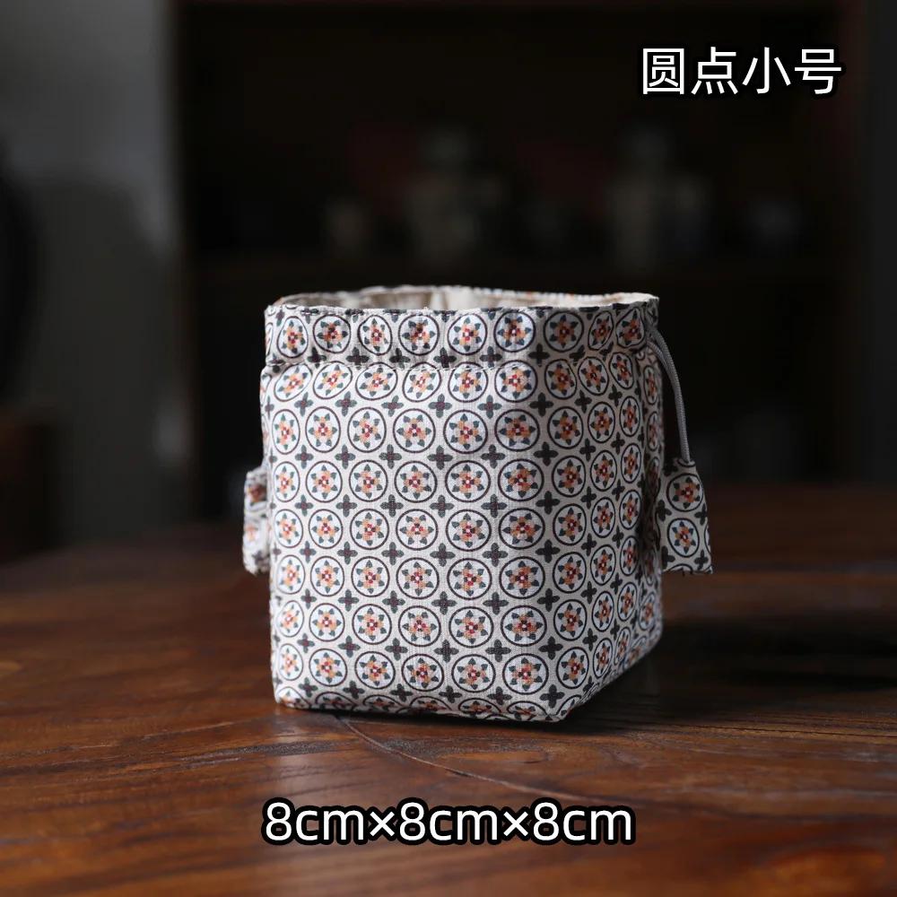 

Cotton Ceramic Cup Storage Bag Rustic Multifunctional Collection Drawstring Bags Medium Portable Travel Tea Jewellery Organizer