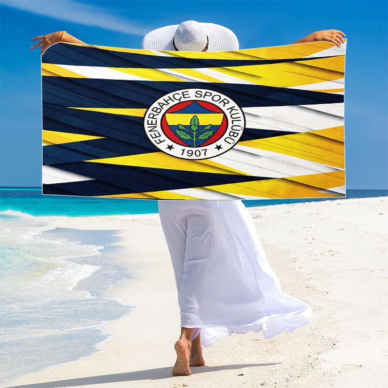 Fenerbahçe Logo Print Beach Towel, Large Soft Quick Dry Towel for Beach Camping Swimming