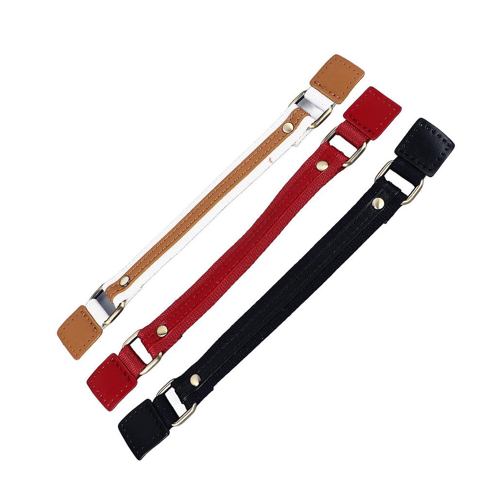 3pcs Cowhide Leather Purse Handles Sew On DIY Purse Replacement Strap for Briefcases Shoulder Bags