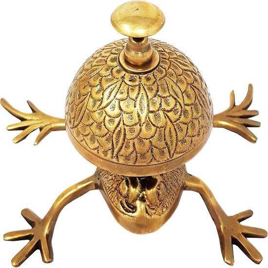 Schöne Schreibtischglocken, einzigartige Tischglocken, Heimdekoration, Geschenk, Rufglocke, Empfangsglocke, Frosch, Todd, Messing