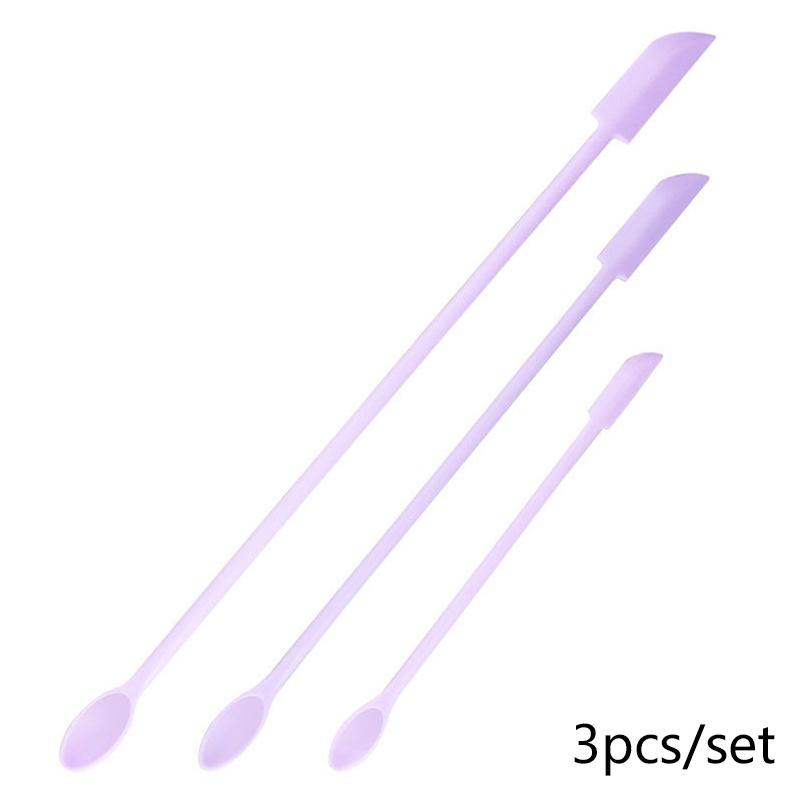 3Pcs Lengthened Silicone Scraper Double-Head Cosmetic Jam Deep Bottle Scraper Mini Spatula Set For Kitchen Storage Jar Use