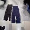 Elastic Waist Lace Flared White Edge Stitching Casual Pants Slim Sports Pants Bow Tie Pants