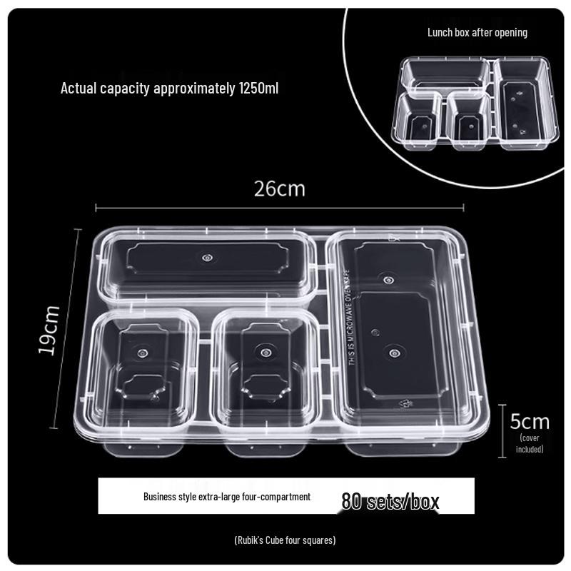 LIJIA KITCHENWARE Disposable Compartment Takeaway Container