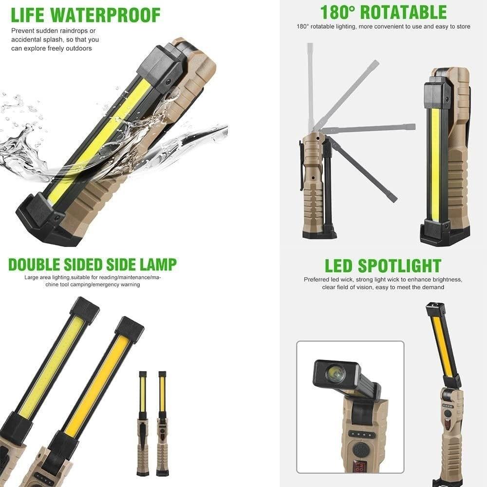 Multi-functional Folding Work Light USB Rechargeable Emergency Car Lamp  Grill Lighting