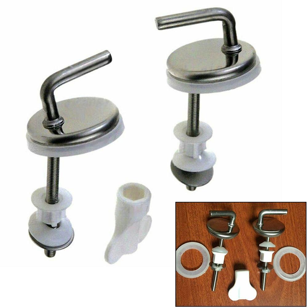 Toilet Cover 2pcs Toilet Seat Fix Fitting Replacement Hinges Stainless Steel
