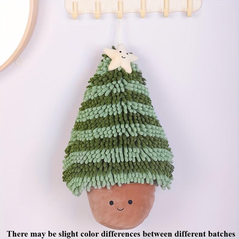 Christmas Hand Towel - Cute Super Absorbent Quick-Dry Decor with Adorable Cartoon Tree Design, Perfect for Home & Holiday Decor