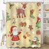 Tu Christmas Shower Curtain Santa Claus Reindeer Snowflakes Holiday Festive Bathroom Decor Waterproof Xmas Pattern Backdrop