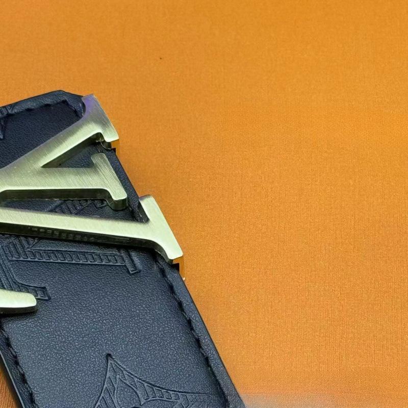 Herren Freizeit Glatter Schnallen Ledergürtel - Trendiger Karostil für Business und Jugend