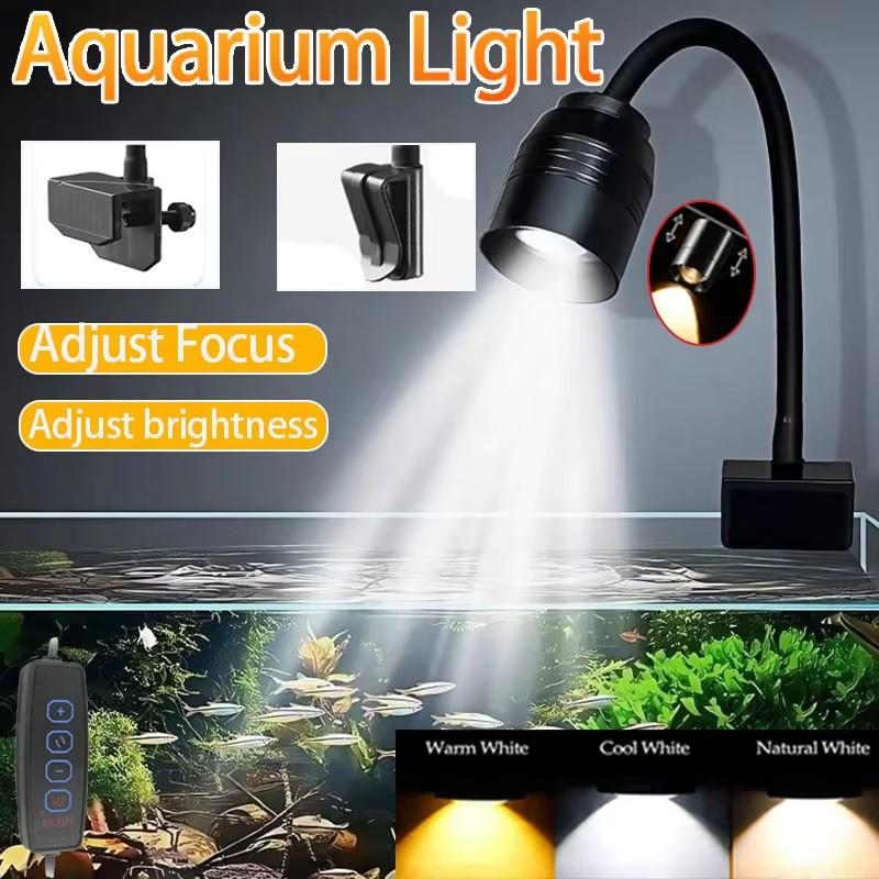 Luce per Acquario Illuminazione Aquascaping Serbatoio a Cascata Illuminazione a LED Serbatoio Antico Atmosfera Torce Serbatoio Spotlight a Fascio Regolabile