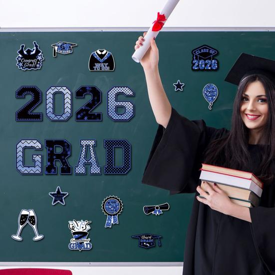 2026 Graduation Magnetic Car Decals Waterproof Graduation Car Magnets Fade-Resistant Reusable Party Decor for Vehicles