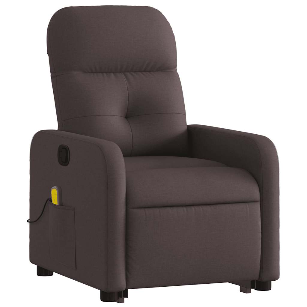 Vidaxl Lift Recliner Massage Chair, Reclining, Dark Brown, Fabric