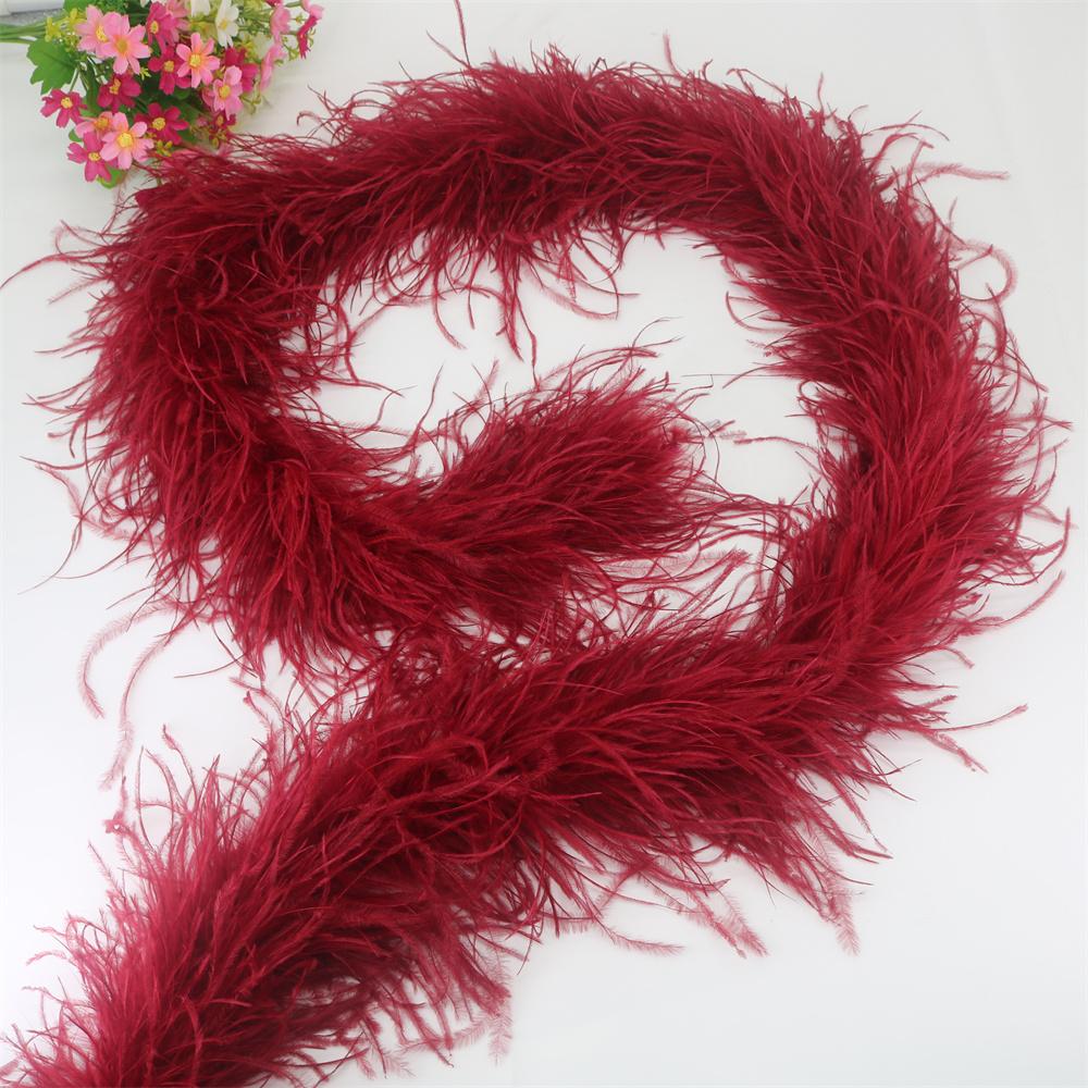 DIY 6 Layer Ostrich Feathers Boa Wedding Accessories Plumas De Faisan 2 Meters Clothing Plume Art and Craft Supplies Party Dresses