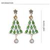 Crystal Rhinestone Pendant Star Christmas Tree Earring Studs Merry Christmas Earrings  Girls
