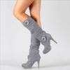 Autumn/Winter Foreign Trade Women's Long High Heel Elastic Boots