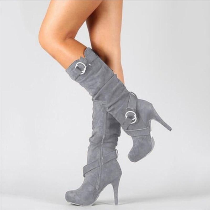 Autumn/Winter Foreign Trade Women's Long High Heel Elastic Boots