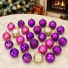 Purple & Gold Christmas Ornament Ball Set - 40pcs, 6CM Electroplated Plastic