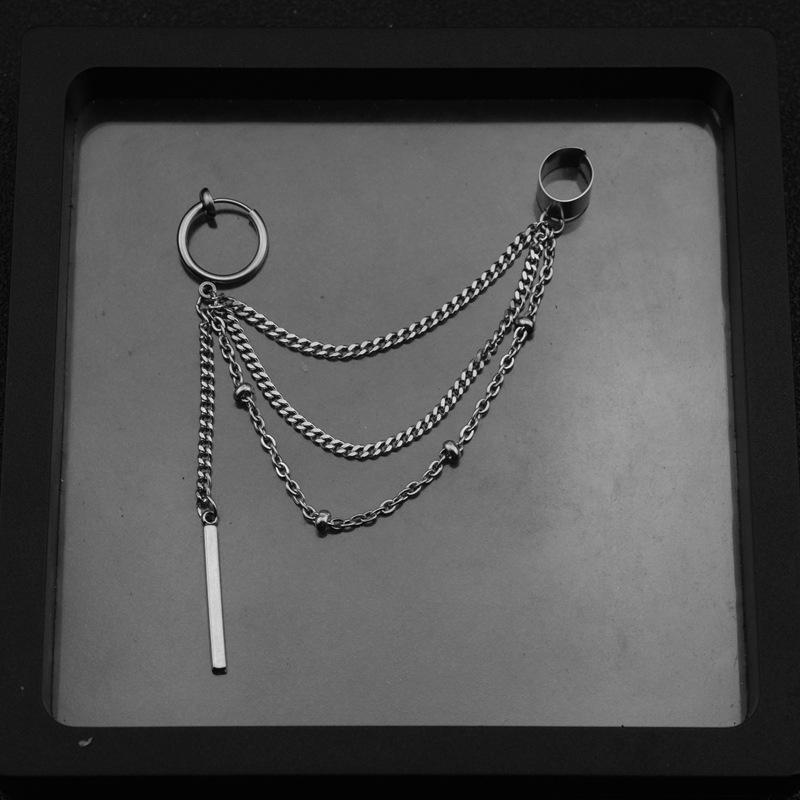 Męskie kolczyki ze stali nierdzewnej w kształcie kości do ucha - spersonalizowany modny dodatek