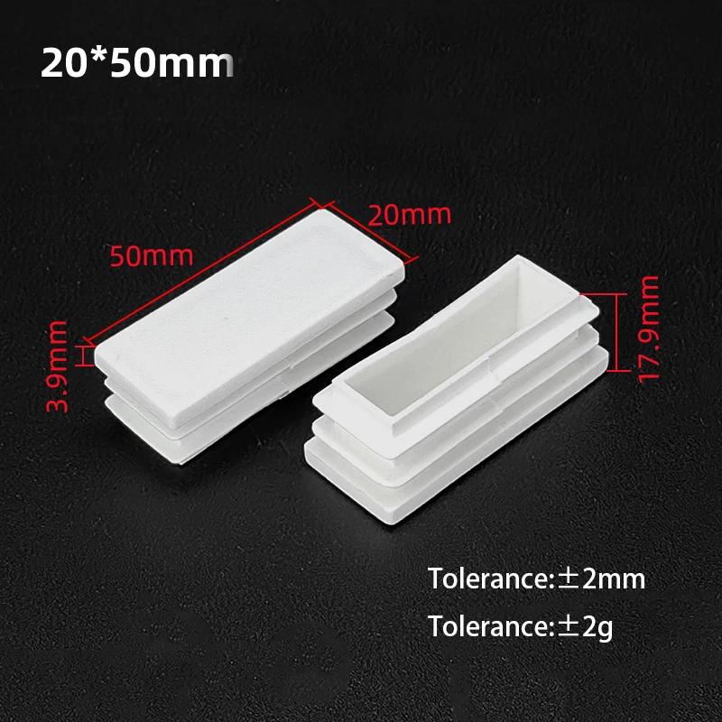 White PP Plastic Table Chair Foot Covers 15*15-100*100mm Square Pipe Plugs Protective Cover Furniture Thickenes Leg Pads