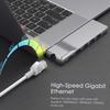 USB-C хаб dodocool, адаптер для MacBook Pro с Gigabit Ethernet 1 Гбит/с RJ45, 4K HD, Thunderbolt 3 100 Вт PD, 3 порта USB,
