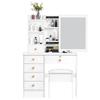 Makeup Vanities Vanity Desk with Sliding Mirror, Bedroom Dressing Table, Makeup Desk with 6 Drawers Bedroom Furniture