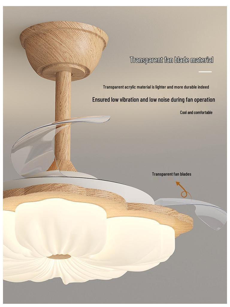 Retro French Creamy Ceiling Fan Light for Living Room, Dining Room, and Children's Bedroom