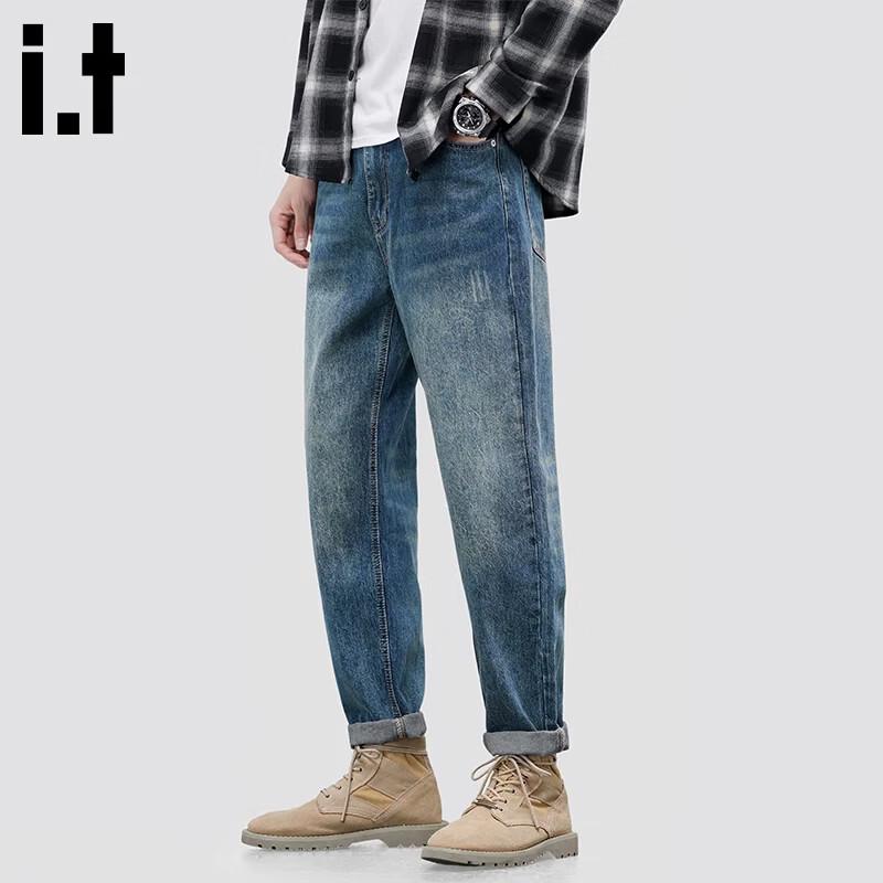 :CHOCOOLATEit Men's Retro Loose Straight Jeans