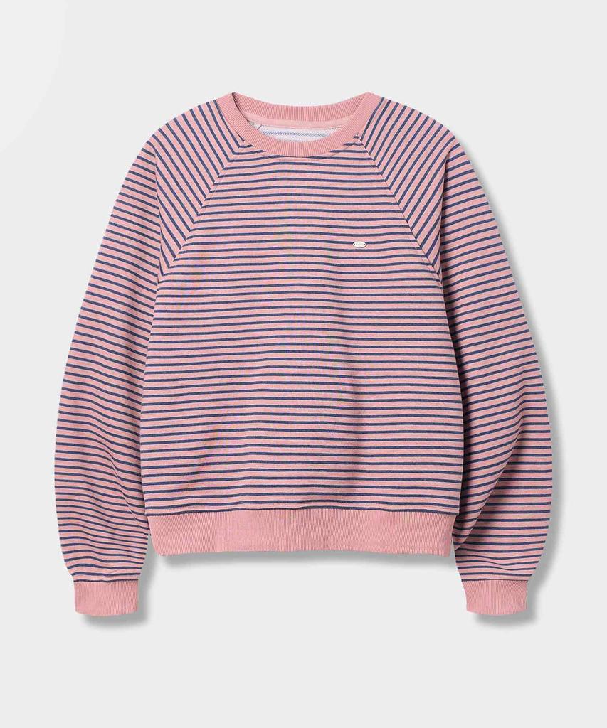 Yujen Essential Raglan Stripe Sweatshirt_Pink & Blue