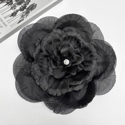 Multi-Layer Three-Dimensional Nail Drill Black Rose Corsage Decoration Eugen Yarn Fabric Handmade Diy Accessories Accessories