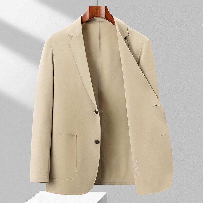 Suit Men's Spring/Summer Business Casual Embossed Seamless High-end Feel Ice Silk Suit Sun-protective Jacket