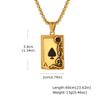 Gothic Playing Card Necklace for Men Boys,Stainless Steel Spade A Pendant Necklace,Vinatage Jewelry Gift