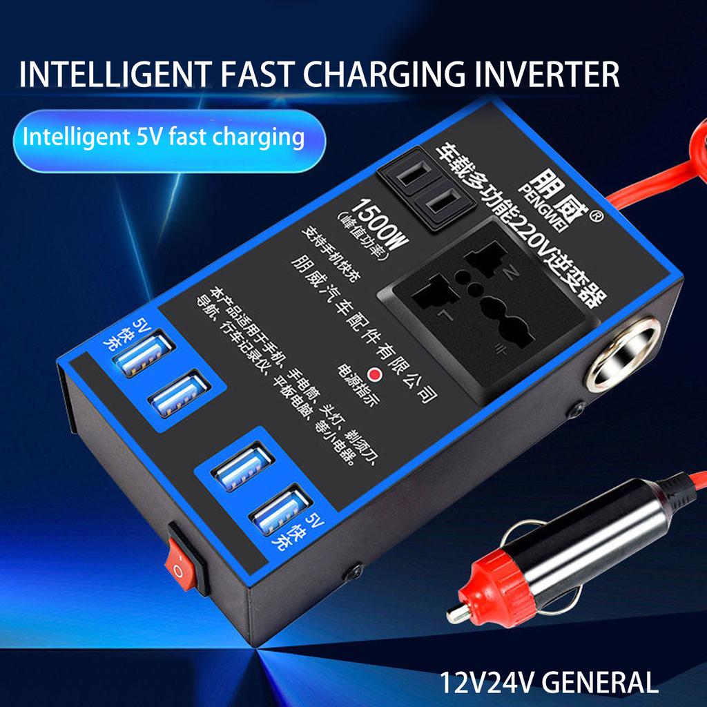 100W Car Power Inverter 12V/24V To 110V/220V Car Mobile Phone USB Charging Truck Home Socket Auto Charger Converter Adapter