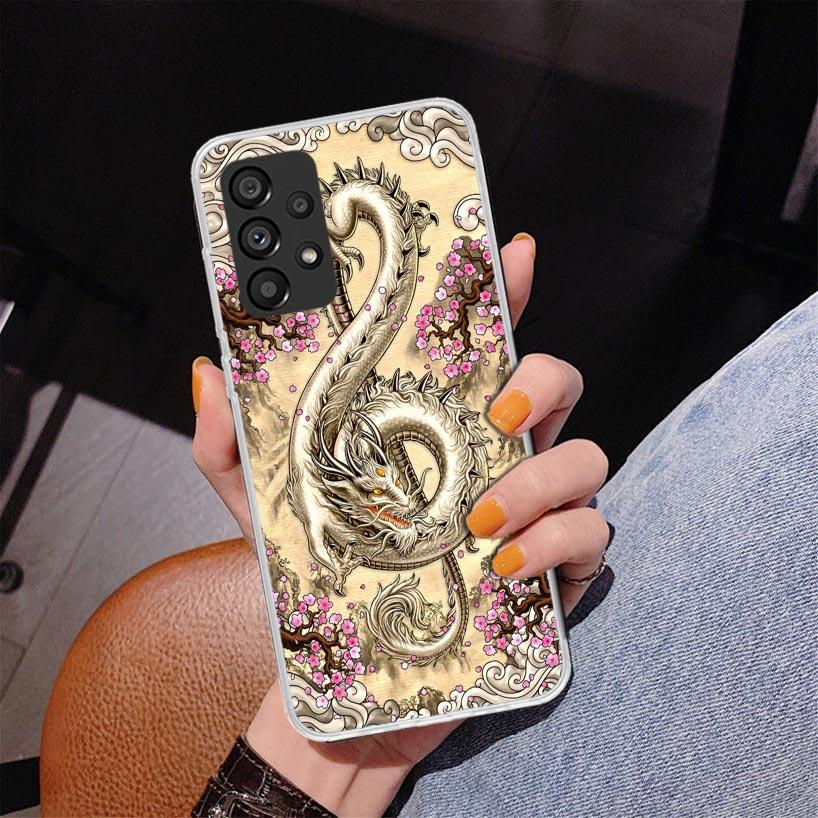 Asian Dragons Animal Tattoo Phnoe Case for Samsung Galaxy A17 A37 A57 A16 A26 A36 A56 A15 A14 A13 A55 A54 A53 A35 A34 A33 A25 A2