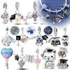 925 Silber Charms Frische Blume Abschluss Serie Perlen Anhänger Passend Armband Diy Charm Damen Geschenk